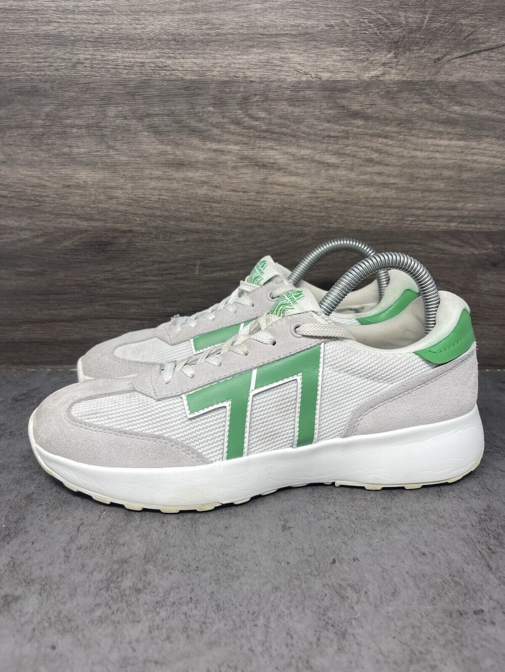 Le Tigre Baxter Sneakers Mens Size 6 White Green 1977 Low Top Athletic